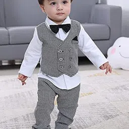 FASTDEAL Boys 3-Piece Collarless Double Breasted Suits-image-21