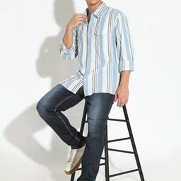 SHOWOFFFF Men Comfort Striped Casual Shirt image 4