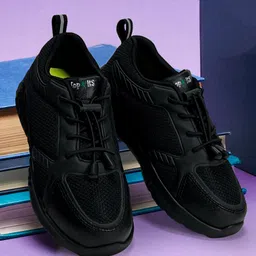 Hopits Mesh Designed School Shoes - Black-picture-13