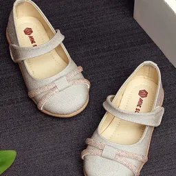 Mine Sole Rhinestones Embellished With Velcro Closure Mary Jane Ballerinas - Silver-picture-13