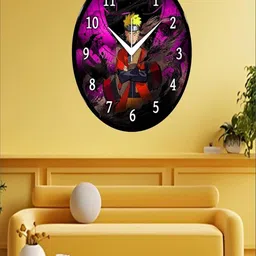Babawill Multicoloured & Multicoloured Printed Contemporary Wall Clock image 3