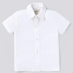 Bonfino Woven Half Sleeves Solid Colour 3 Piece Party Suit - Pink & White image 2