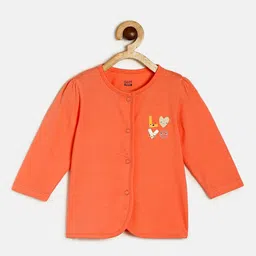 MINI KLUB Cotton Pack Of 3 Full Sleeves Typography & Hearts Printed Vests - Peach Grey & Yellow image 3