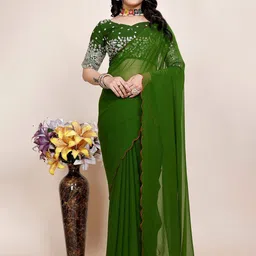 K 5 Fashion Embroidered Pure Georgette Saree-picture-35