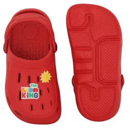 Disney by Yellow Bee Solid Perforated The Lion King Clogs With Simba Sun & Rainbow Charms - Red image 5
