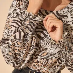 Stylecast X Slyck 
Animal Printed Round Neck Top image 2