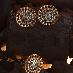 JAYPORE Stone Studded Contemporary Studs image 1