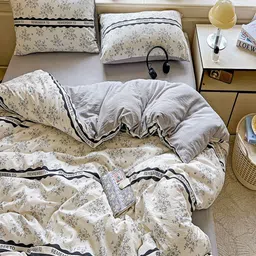 JC HOME Floral 4 Piece Double Queen Regular Bedding Set image 4