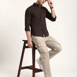 R&B Brown Cotton Regular Fit Shirt image 5