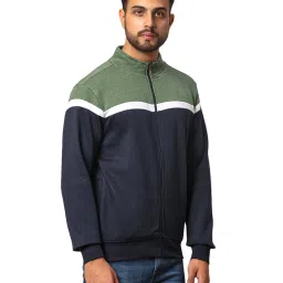 Park Avenue Blue Slim Fit Colour Block Sweatshirts image 4