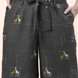 Akkriti by Pantaloons Charcoal Grey Printed Culottes image 5