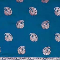 Saree Mall Blue Woven Saree With Unstitched Blouse image 5