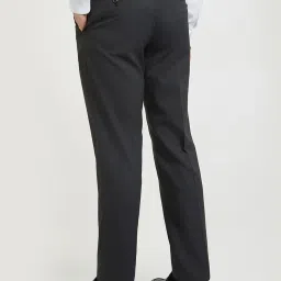 Park Avenue Grey Polyester Regular Fit Solid Trousers image 2