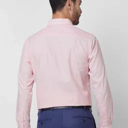 Raymond Red Slim Fit Self Design Shirt image 2