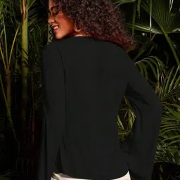 SELVIA Black Regular Fit Crop Top image 2