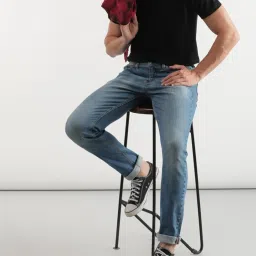 Lee Light Blue Cotton Slim Fit Jeans image 5