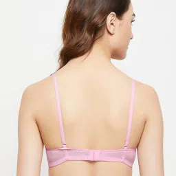 Clovia Pink Floral Full Coverage Padded T-Shirt Bra image 2