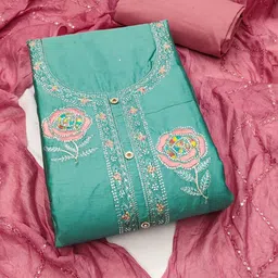 Panzora Floral Embroidered Unstitched Dress Material-picture-20