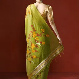 Mitera Floral Embroidered Chanderi Saree image 4