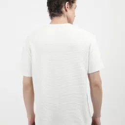 Calvin Klein Beige Cotton Relaxed Fit Striped T-Shirt image 2