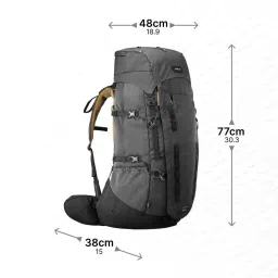 FORCLAZ By Decathlon Carbon Grey One Size Trekking Backpack image 2