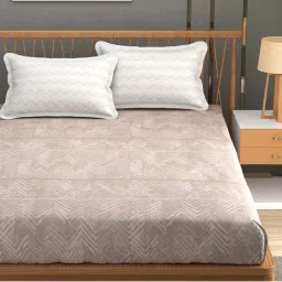 Florida BS-Bright Brown Cotton 180 TC King Size Bedsheet With 2 Pillow Covers image 2