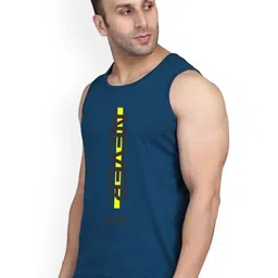 SLOWLORIS Men Pack of 2 Printed Sleeveless Bio-Washed Cotton Innerwear Gym Vests image 4