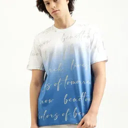 United Colors of Benetton Multicolor Ombre Print Regular Fit Pure Cotton T-Shirt-picture-25