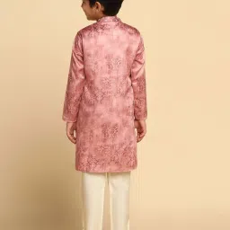 KISAH Kids Pink Embroidered Full Sleeves Kurta image 2