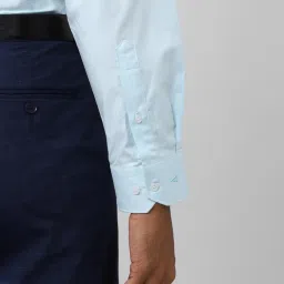 Van Heusen Blue Cotton Regular Fit Texture Shirt image 5