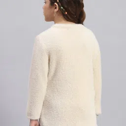 Monte Carlo Kids Beige Embellished Full Sleeves Sweater image 2