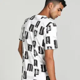 Puma Essentials White Cotton Regular Fit Logo Printed T-Shirt image 2