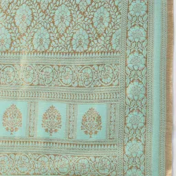 Mohey Blue Silk Woven Saree With Unstitched Blouse image 5