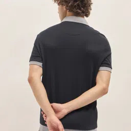 The Bear House Black Cotton Regular Fit Solid T-Shirt image 2