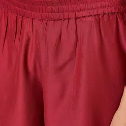 Rangmanch by Pantaloons Maroon Regular Fit Palazzos image 5