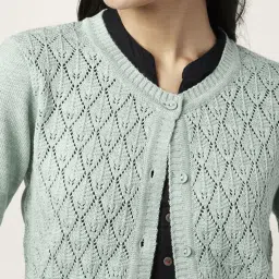 Rangmanch by Pantaloons Mint Green Cardigan image 5