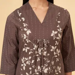 Rangmanch by Pantaloons Brown Cotton Printed A Line Kurta image 5