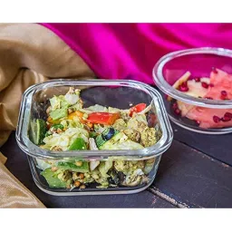 Femora Borosilicate Glass Square Container with Air Vent Lid (800 ml) - Set of 1 image 4