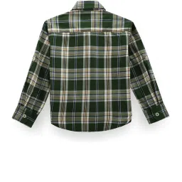 U.S. Polo Assn. Kids Green Checks Full Sleeves Shirt image 2