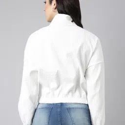 showoffff SHOWOFF White Regular Fit Bomber Jacket image 2