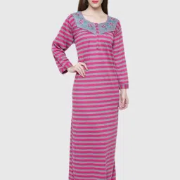 Secret Wish Pink Stripes Night Dress-image-40