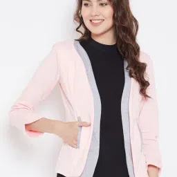 Belle Fille Pink & Light Grey Regular Fit Jacket-image-90