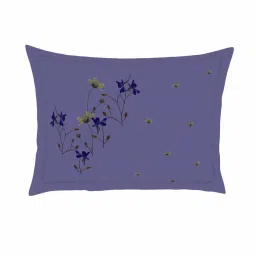 SPACES Oshibana Orchid Tint Cotton 138 TC Viscose Double Size Bedsheet With Pillow Covers image 5