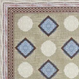 JaipurFabric Green Cotton 180 TC Block Printed Bedsheet with 2 Pillow Covers image 2