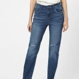 Vero Moda Dark Blue Slim Fit Distressed Jeans-picture-11