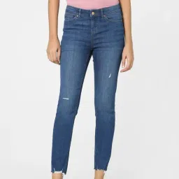 Vero Moda Dark Blue Skinny Fit Distressed Jeans-image-80