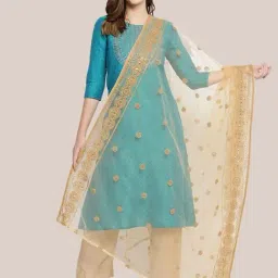 Dupatta Bazaar Gold Embroidered Dupatta-image-29