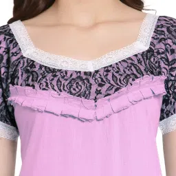 PATRORNA Baby Pink Lace Nighty image 5