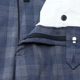 Van Heusen Blue Slim Fit Checks Trousers image 5