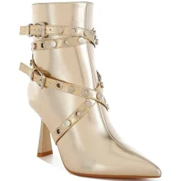 London Rag Women's Gold Stiletto Booties image 2